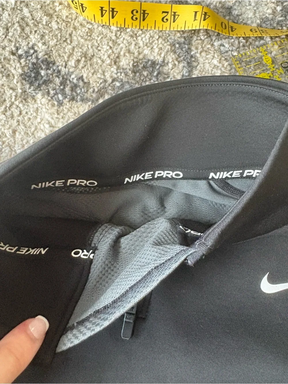 Nike Black and Gray Pro Compression Top